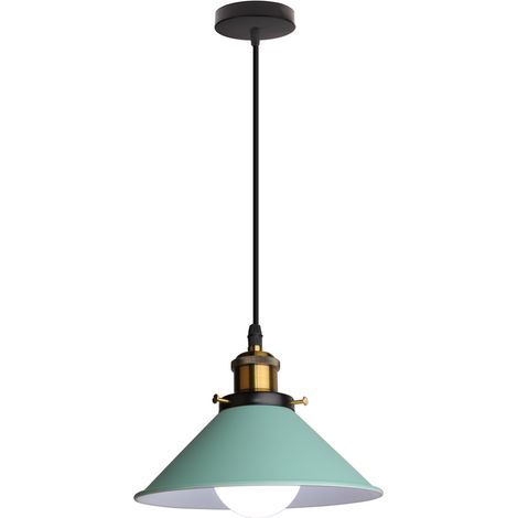 Pendant Light Fitting, Antique Dome Chandelier with Ø22cm Lampshade, Vintage Hanging Lamp for Living room Bedroom Dining Room Green - 1 Pack