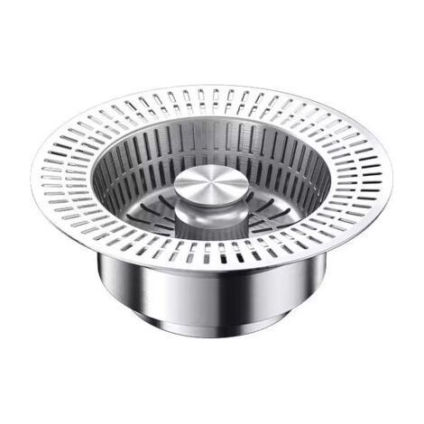 Crépine d'évier de cuisine en acier inoxydable, filtre anti-obstruction Grands trous de drainage pour cuisine, salle de bain et plan de travail (1/4)