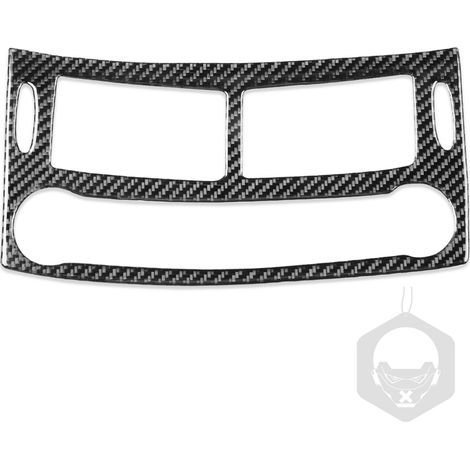 (Noir) Compatible avec Mercedes-Benz W211 2003-2009 - Accessoires de cache décoratif pour sortie de climatisation centrale en fibre de carbone (1/5)