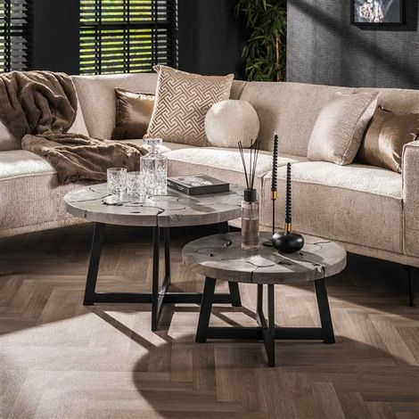 Industrial Coffee Table Frank set of 2 (1/5)