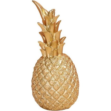Ananas décoratif doré en résine, ornement artisanal moderne, pour salon, cave à vin, chambre, bureau (1/5)