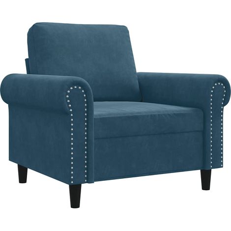 Fauteuil relax Fauteuil Bleu 60 cm Velours (1/5)