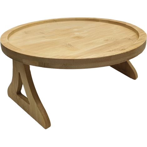 1 bandeja reposabrazos, madera maciza, plegable, 25 cm, para sofá (1/5)