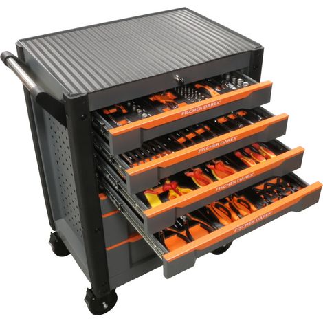 Servante d'atelier en acier 7 tiroirs équipée 143 outils (1/4)