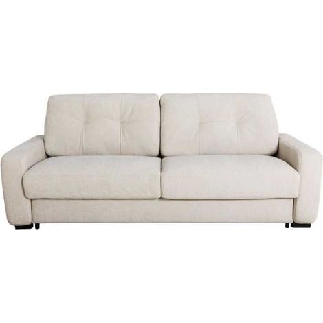 Canapé convertible express - 2/3 places - SOA - Tissu gauffré - Beige - Matelas 15 cm - 195 x 100 x 91 cm - DUNLOPILLO (1/5)