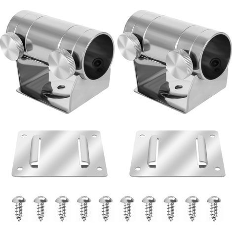 2PCS Umbrella Holder, Parasol Clip Holder Metal Umbrella Holder Fishing Umbrella Holder with Mounting Plate & Screws for Balcony Fishing Garden (1/5)