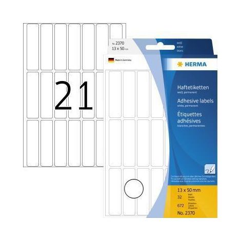 HERMA Vielzwecketikett 2370 13x50mm Papier weiß 672 St./Pack. (1/4)