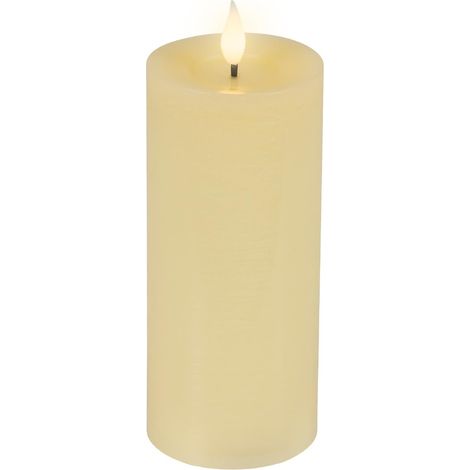 LED-Kerze cremefarben Wachs Ø 7,5 cm H: 20 cm ww (1/4)