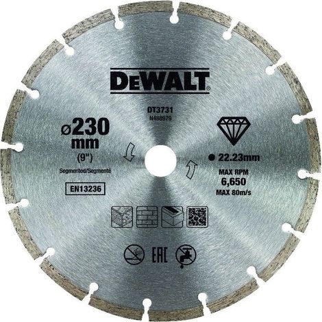 DeWALT DT3731-QZ DISCO DIAMANTATO SINTETIZZATO Ø 230 MM FORO 22,3 MM MURATURA