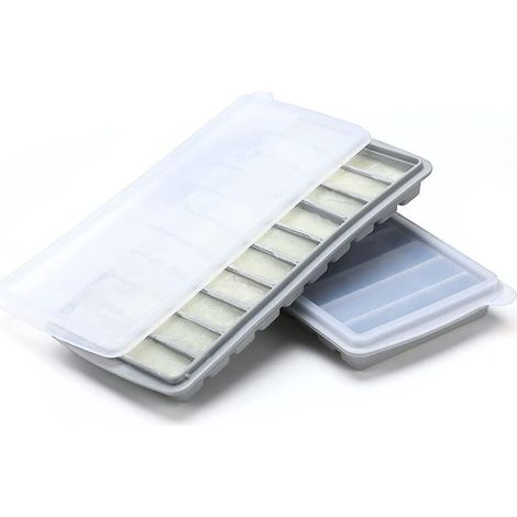 Lot de 2 plateaux à lait maternel pour congélateur, avec couvercle, en silicone, pour aliments pour bébé.