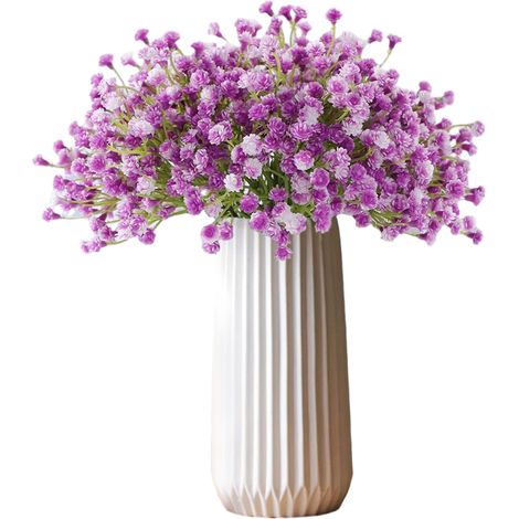 Lot de 10 fleurs artificielles réalistes au toucher, gypsophile, fausses plantes pour couronne de mariage, bouquet de fleurs pour demoiselle d'honneur, création florale à faire soi-même, violettes