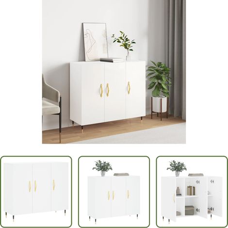 vidaXL Holz Sideboard -  Sideboard Weiß 90x34x80 cm Holzwerkstoff (1/5)