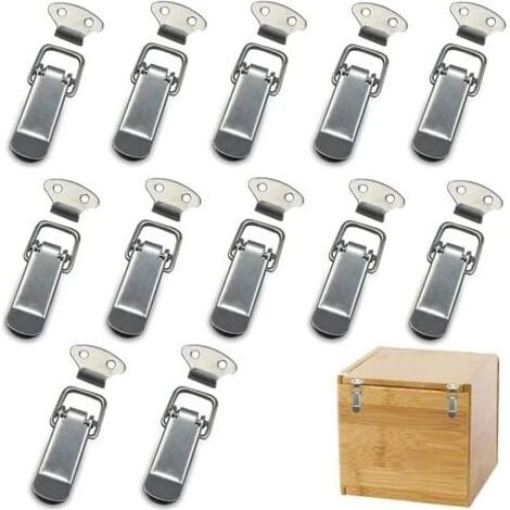 12 pieces hood lock, lever lock, spring lock, toggle lock, spring lock with hook, stainless steel spring lock for cabinet, box, drawer, cupboard MUMU (1/4)