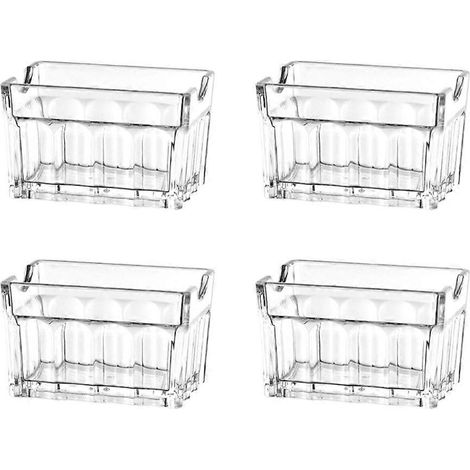 Lot de 4 supports en acrylique pour sachets de sucre, contenants de rangement pour sachets de sucre, bol à mouchoirs (1/5)