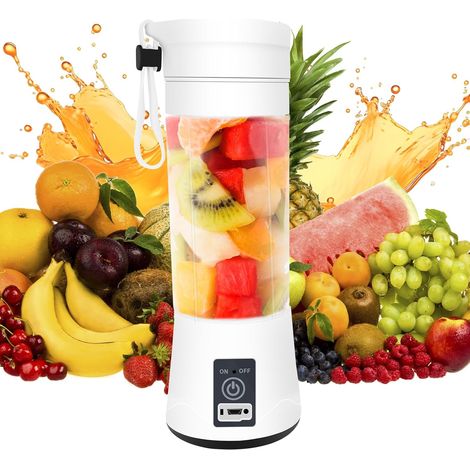 Blender portable, 380ML Mixeur Portable pour Smoothie, Rechargeable Puissant Mixeur Smoothie avec 6 Lames, Mini Blender pour Cuisine, Bureau, Salle de Sport (1/5)