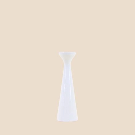 Bougeoir en aluminium laqué blanc 20cm (1/4)