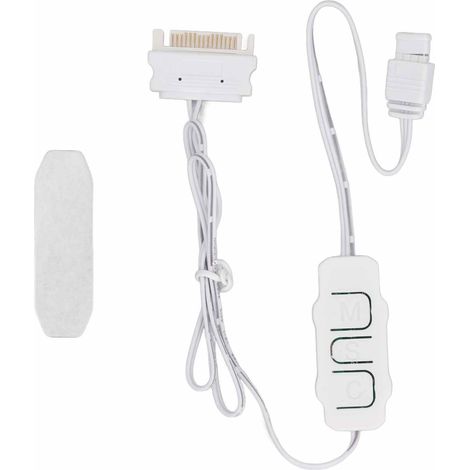 Ortviai Contrôleur ARGB 5V 3 broches avec alimentation SATA pour ventilateurs, bandes et cartes LED – Blanc