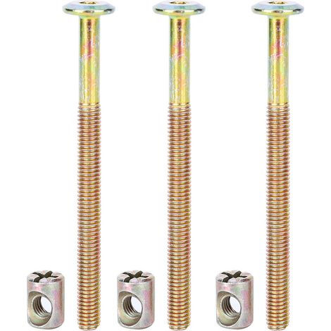 Ensemble de boulons, vis et écrous de fixation pour assemblages de meubles en acier au carbone (60 mm) (1/5)