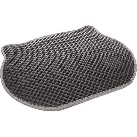 Tapis de litière pour chat 40 x 50 cm Tete de chat gris (1/3)