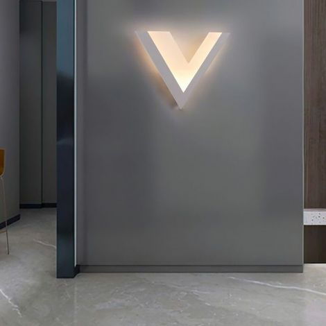 APPLIQUE LAMPADA LED ILLUMINAZIONE MODERNA PER PARETE DA MURO FORMA DI V CAMBIA 3 TONALITA' LUCE BIANCA (1/5)