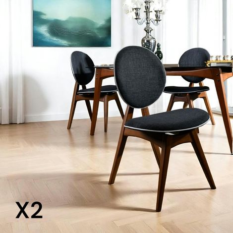 Chaise médaillon grise - style moderne (lot de 2) DILI (1/5)