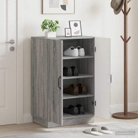 vidaXL Shoe Cabinet HOORN 59.5 x 39.5 x 87 cm Engineered Wood (1/5)