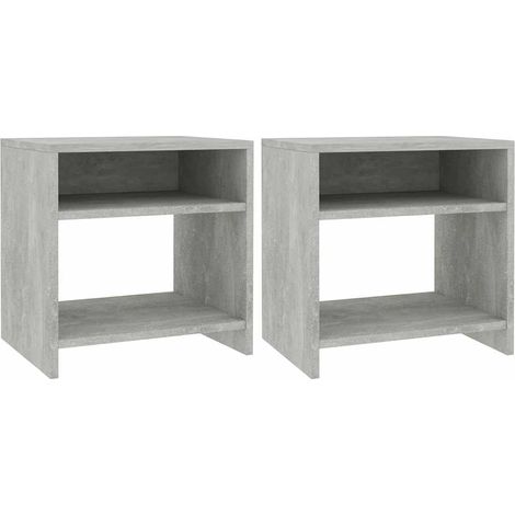 Maison Exclusive - Comodini 2 pz Grigio Cemento 40x30x40 cm in Legno Multistrato (1/5)