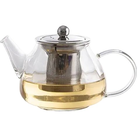 1 théière en verre borosilicate, résistante à la chaleur, avec passoire en acier inoxydable 304, pour infusion de thé (1/5)