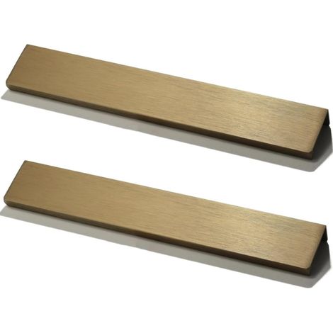 JSSEVN - Pieces Invisible Handle, 192mm Hole Spacing, Gold Kitchen Cabinet Handle for Drawers, Cabinets, Cupboards, Length 250mm (1/5)