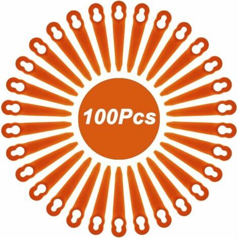Pack of 100 compatible blades for the Stihl PolyCut 2-2, PolyCut 3-2, FSA 45, FSA 57 and FSE 52 cordless grass trimmers, plastic blades for Stihl H166--DTEKGAZ