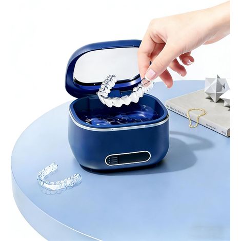 apparecchi ortodontici, allineatori, retainer, paradenti e gioielli, testine per spazzolino da denti, pulitore dentale a ultrasuoni da 50 kHz con timer digitale  200 ml (1/5)