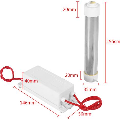 220V 3g Weißer Quarzröhren-Ozongenerator für Wasser- und Luftreiniger, Sterilisator, Reiniger, Neu (1/5)