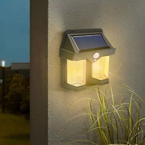 Lampada luce faretto solare faro esterno sensore movimento luce calda CL-228