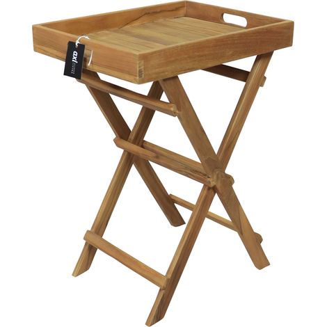 Axi Inda Table D'Appoint En Bois De Teck Avec Plateau Aamovible, Pliable, Basse  Petit Meuble Pour Jardin, Balcon, Terrasse  39 X 29 X 50 Cm
