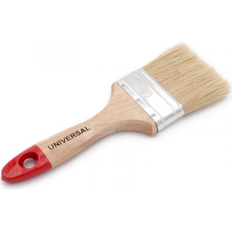 FPLUS paletina triple p.roja 36 , Paletina fabricada en P/M, con mango de madera y punta roja, montada en virola plateada. Se puede utilizar para cualquier tipo de pintura. (1/2)