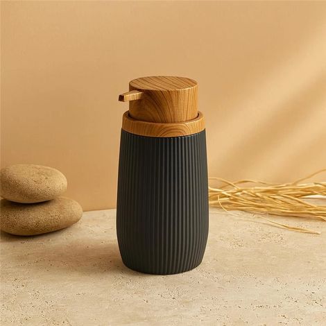 Exagonshop Dispenser sapone in plastica nero London
