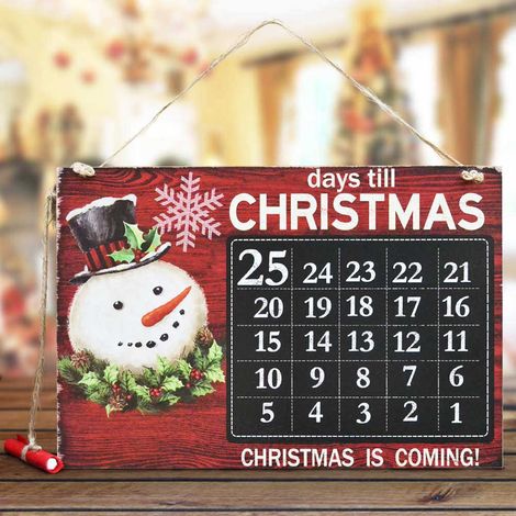 Calendario Avvento Lavagna Con Gessetto In Legno 3 Modelli Decorazioni Natalizie (1/2)