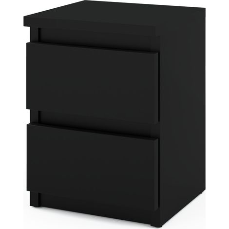 Nachttisch Schwarz Nachttisch 30 CM 2S Schlafzimmermöbel Nakastlik Loft