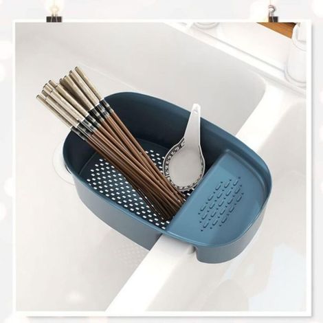 Panier Chef Filtrant Suspendu Multifonctionnel - Filtre évier Cuisine Poubelles pour évier Légumes Support éponge Antidérapant égo (1/5)