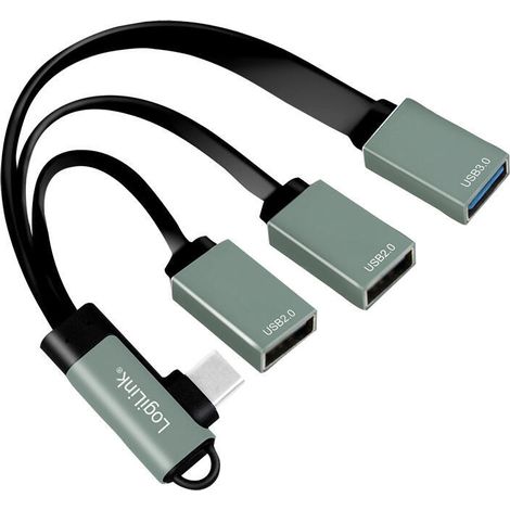 Hub USB 3.2 USB-C/M 90, a 3xUSB-A/F, 0,15 m (1/4)