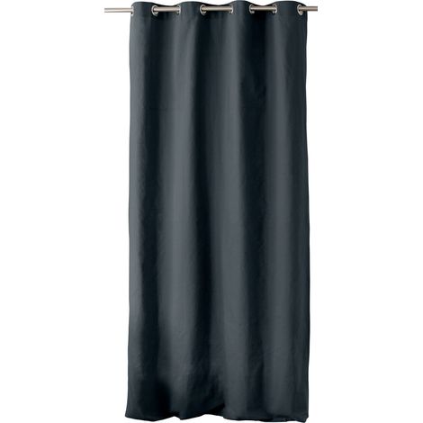 Rideau uni 100% coton - 135x240cm - Gris anthracite (1/5)