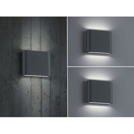 2er SET LED Außenwandleuchten Up and Down Light Anthrazit, Breite 11,5cm (1/5)