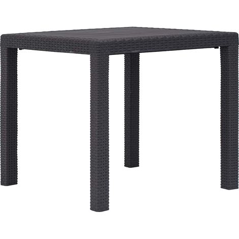 Table d'extérieur Table de salon de jardin - Marron 79x79x72 cm Plastique Aspect de rotin BV873687 - BonneVie (1/4)