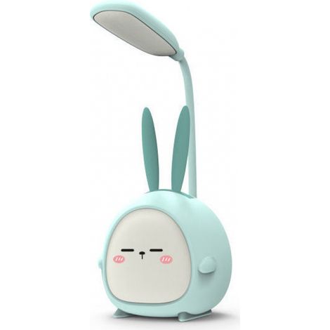 Mini-LED-Nachtlicht in Hasenform – faltbar, per USB aufladbar – ideal für Schlaf- und Kinderzimmer – Blauer Hase