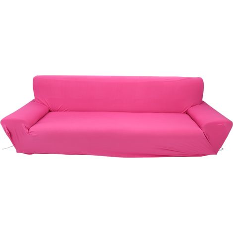 Housse de Canapé 4 Places Extensible Rose Rouge Protection Anti-taches Tissu Doux Élastique pour Salon Bureau Hôtel (1/3)