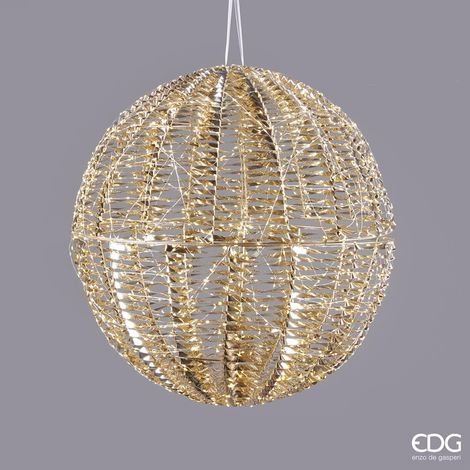 EDG Enzo De Gasperi Decoro Natale Stripes Sfera 960 MicroLed D 50 Cm IP 44 Oro (1/4)