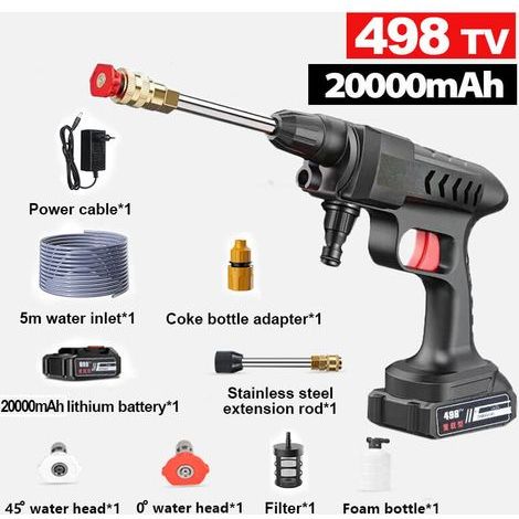 autres – Nettoyeur haute pression électrique sans fil 60 bars – Débit 10 l/min – Batterie 20000mAh – Nettoyage terrasse et lavage voiture (1/5)