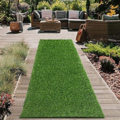 Gazon artificiel en tapis 90x150 cm – Avec drainage, réutilisable, adapté pour intérieur et extérieur (1/5)