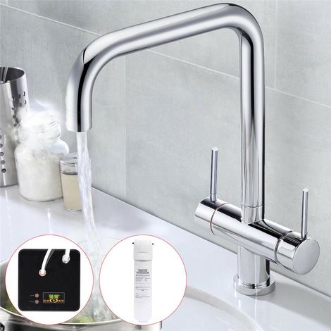 3 in 1 Instant Boiling Water Tap Twin Handle Kitchen Tap Filter & Digital Tank (1/5)