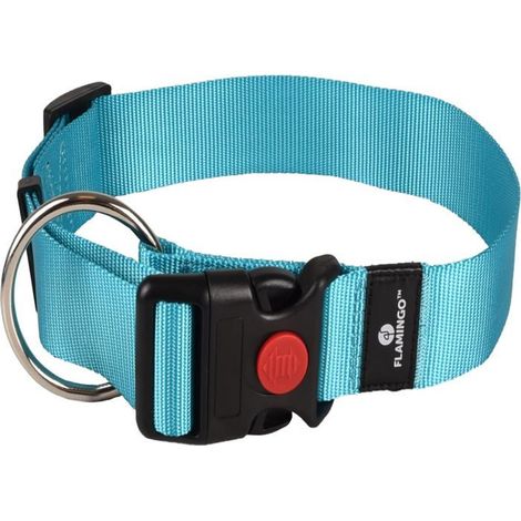 Filiyano-Collier pour chien - Ziggi - Turquoise - Nylon ajustable - Anneau en D - Pour chiens adultes et chiots